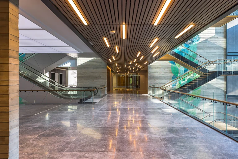 Corp Campus Employee Lobby entrance from Garage