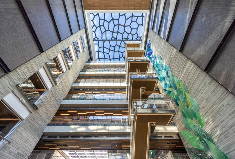 Corp Campus Lobby Upward View to Skylight
