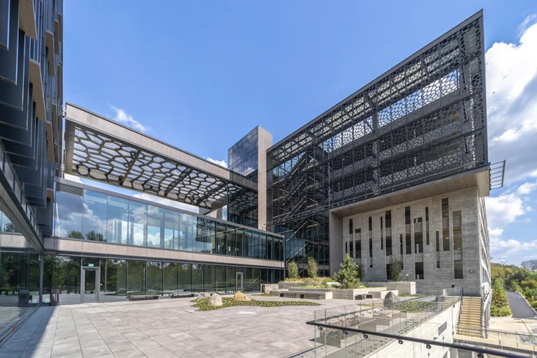 Garage with Canopy and bridge to main building